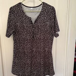 Black and White Polka Dot Women's Top